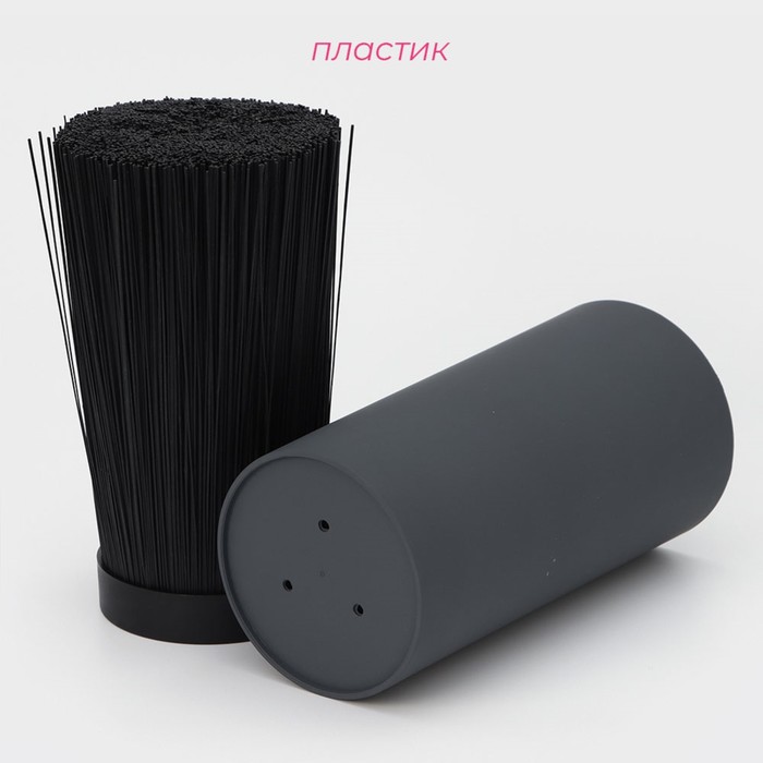 Подставка для ножей с наполнителем Доляна «Нео», 22×11 см, покрытие софт тач, серая