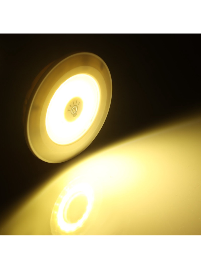 Набор светильников светодиодных, 3 штуки, нажимной, 3000К, от батареек, пульт в комплекте