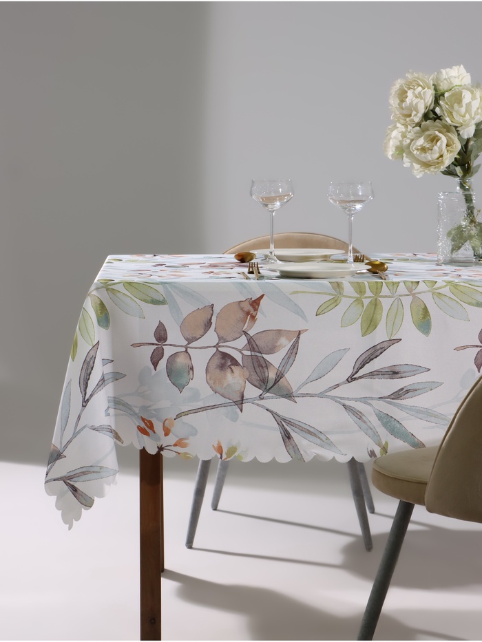 Скатерть «Доляна. Акварельные листья», 145×180 см