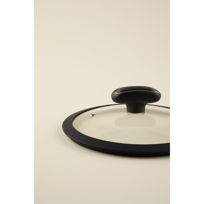 Крышка SL Home, d=22 см, с силиконовым ободком, стекло