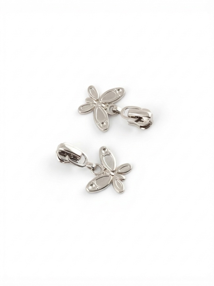 Бегунок для металлической молнии, №3, «Бабочка», 10 шт., цвет никель