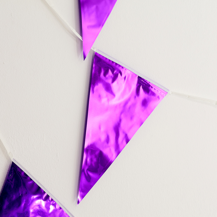 Гирлянда «Флажки», 20 флажков, 10 метров, индиго