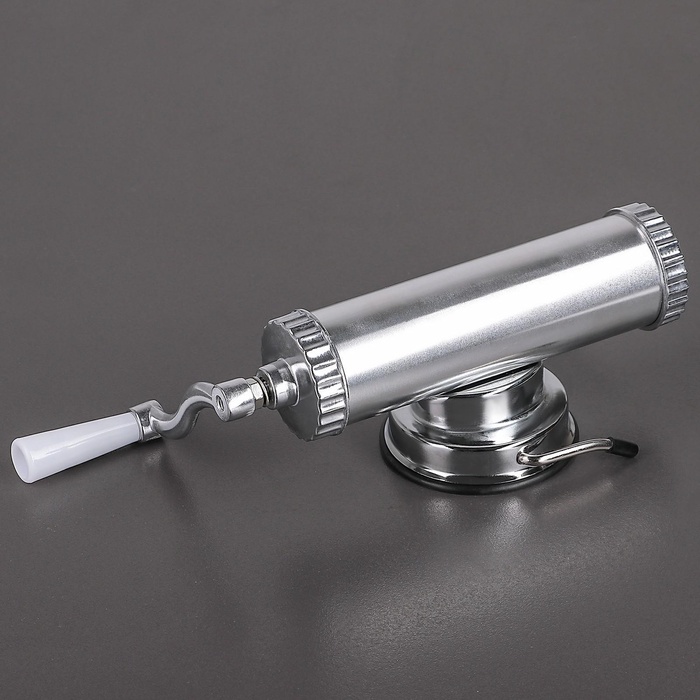 Шприц колбасный, 0.5 кг, 31×11×10 см, 3 насадки, металл, серебристый