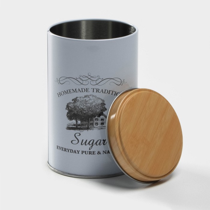 Банка для сахара «Дом и поле», 12×7.5×7.5 см, белая