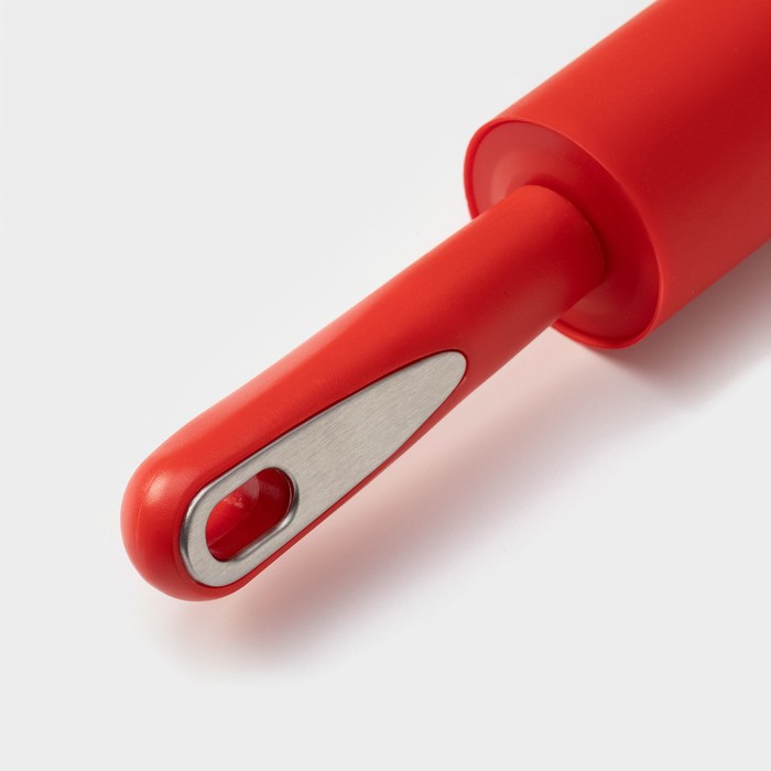 Скалка Доляна «Каппадокия», 43×5 см, рабочая часть 19.5 см, красная