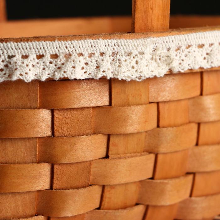 Корзина плетёная (секвойя), 16×11хН8/21.5 см, натуральный с окантовкой