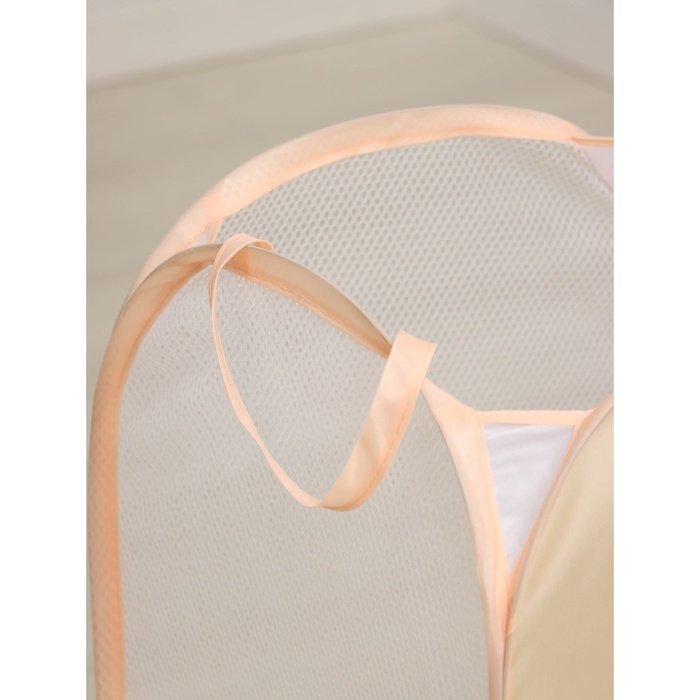 Корзина - сетка складная Доляна «Северный мишка», 32×32×52 см, бежевая