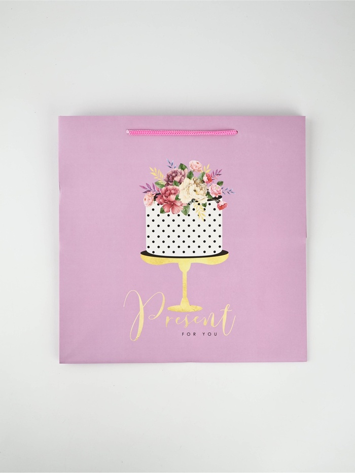 Квадратный пакет «Подарок для тебя», 30×30×30 см