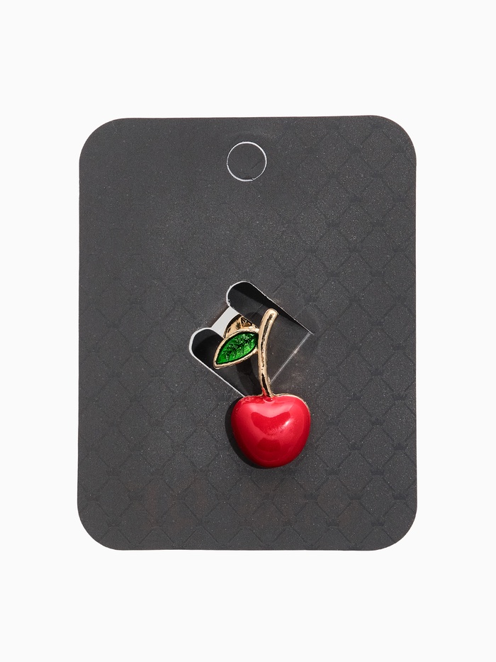 Значок «Вишня», красно-зелёный в золоте