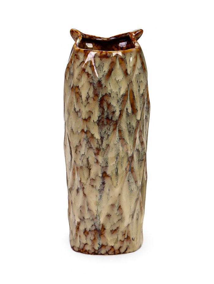 Декоративное кашпо - ваза «Сова Мила», 750 мл, 23×9×9 см, керамическое