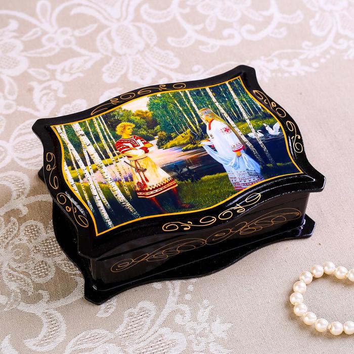 Шкатулка для украшений «Сказки», 12×16 см, лаковая миниатюра, МИКС