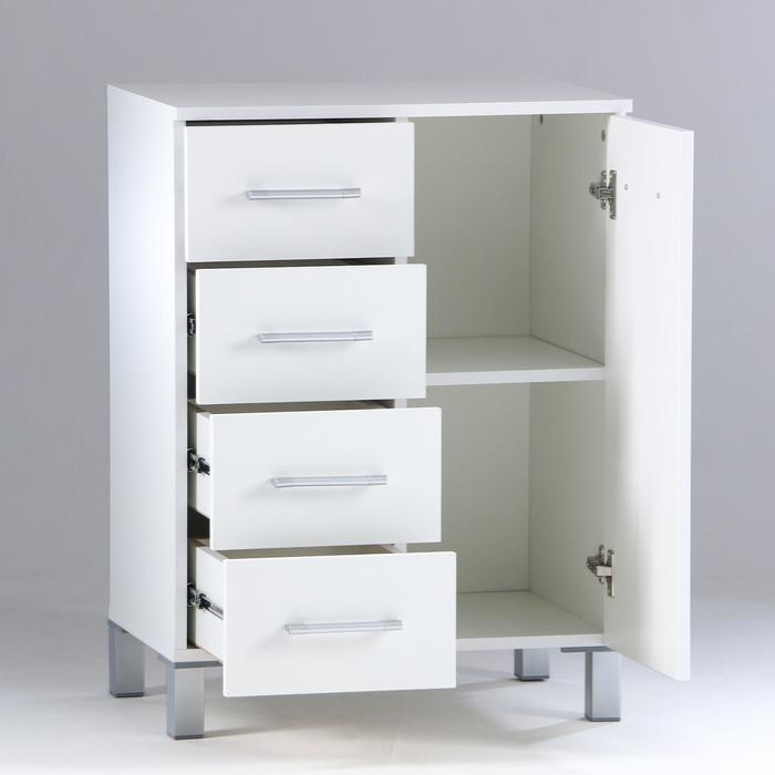 Комод для ванной комнаты, 4 ящика, 600×400×800 мм, цвет белый