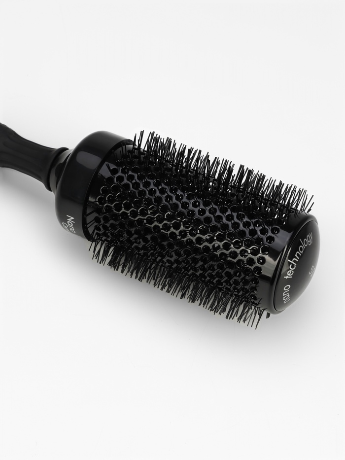 Брашинг керамический Premium, продуваемый, прорезиненная ручка, d=53/70 мм, 28.7(±1) см, чёрный