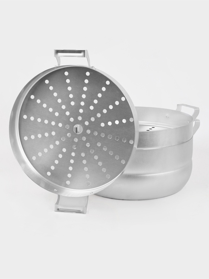 Манты-казан, 13 л, d=34 см, 2.7 кг, с 2 сетками, с крышкой, листовой алюминий 1.0-1.75 мм, серебристый