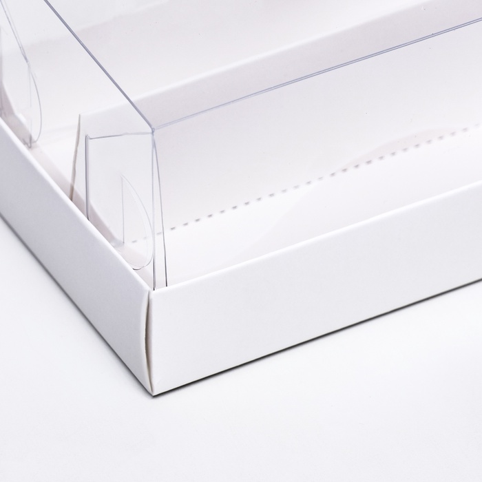 Кондитерская коробка складная под 2 эклера, белая, 9×13.5×7 см