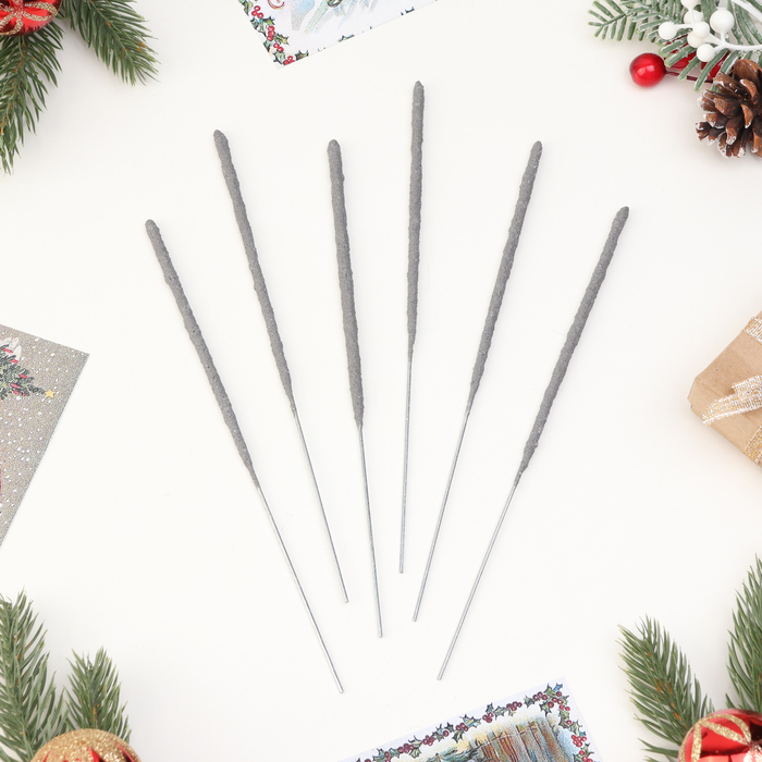 Бенгальские огни золотые «С Новым годом!», 6 шт., 21 см, горение 35 сек.