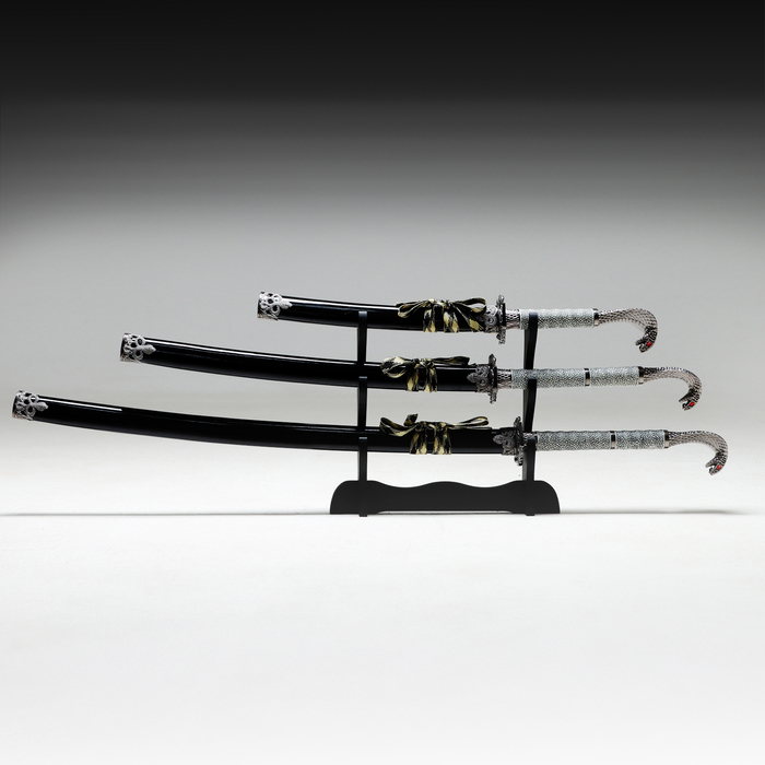 Макет оружия «Сувенирные катаны на подставке 3в1. Кобра», подарочный набор, 105 см, 85 см, 60 см