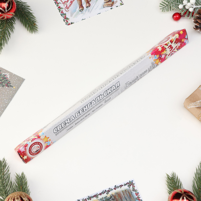 Бенгальские огни «Белый снег», 3 шт., 30 см, горение 50 сек.