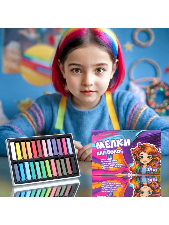 Мелки для волос, 24 шт.