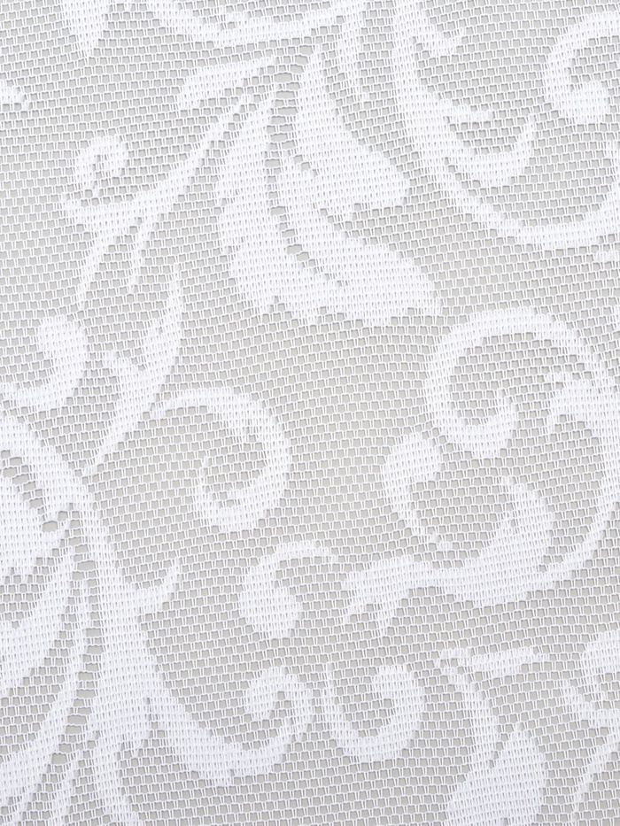 Тюль на кухню без шторной ленты «Узоры», 165×170 см, белая