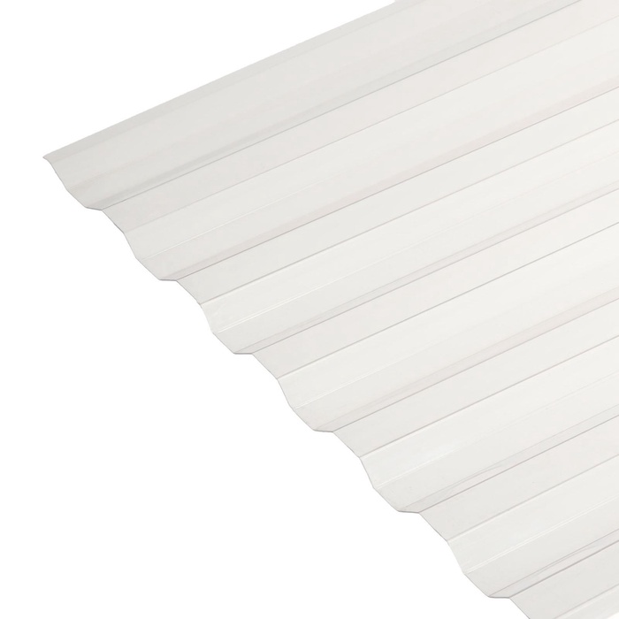 Поликарбонат монолитный, кровельный, трапеция 0.8 мм, 2×1.05 м, прозрачный
