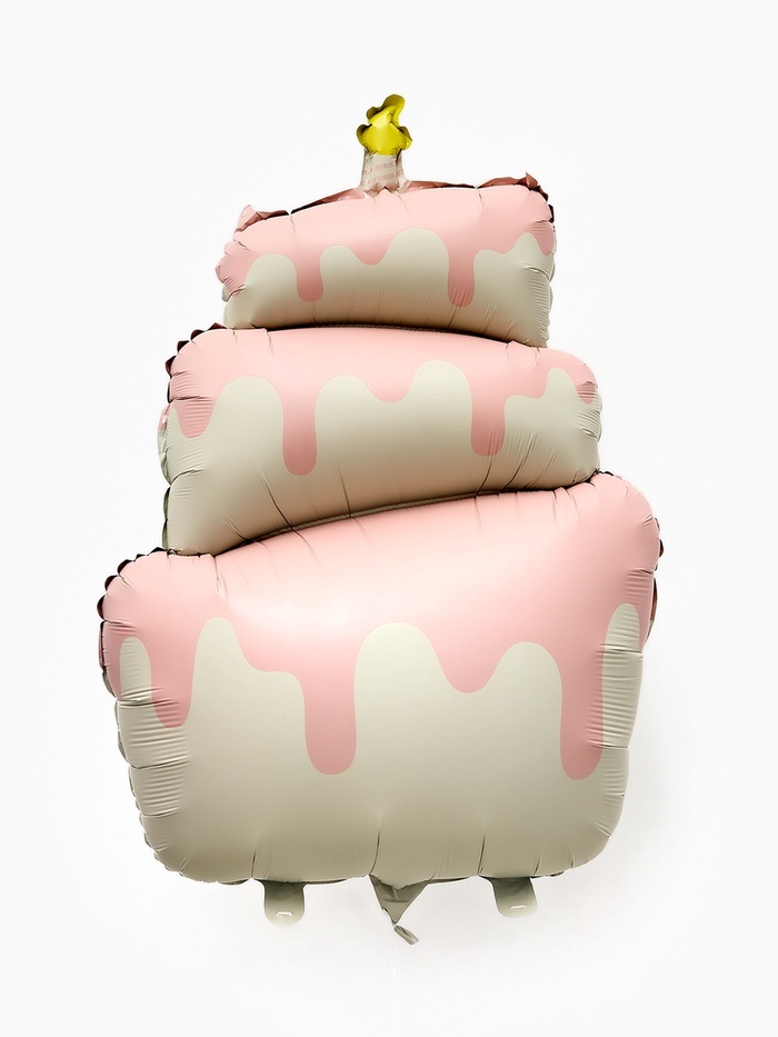 Воздушные шары «Розовый тортик», фольга, латекс, набор 12 шт.