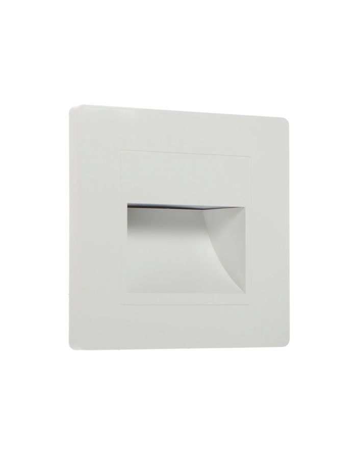 Встраиваемый светильник для лестницы, 1.5 Вт, 60 Лм, 3000К, 86×86 мм, IP20, 220 В, белый, свечение тёплое белое