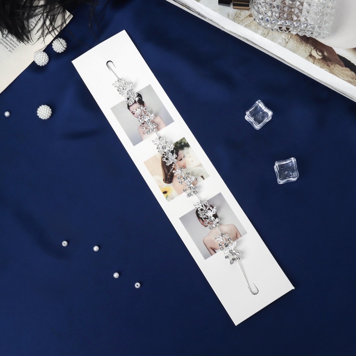 Аксессуар для волос «Джуди», бабочки веточки, 26 см, серебро