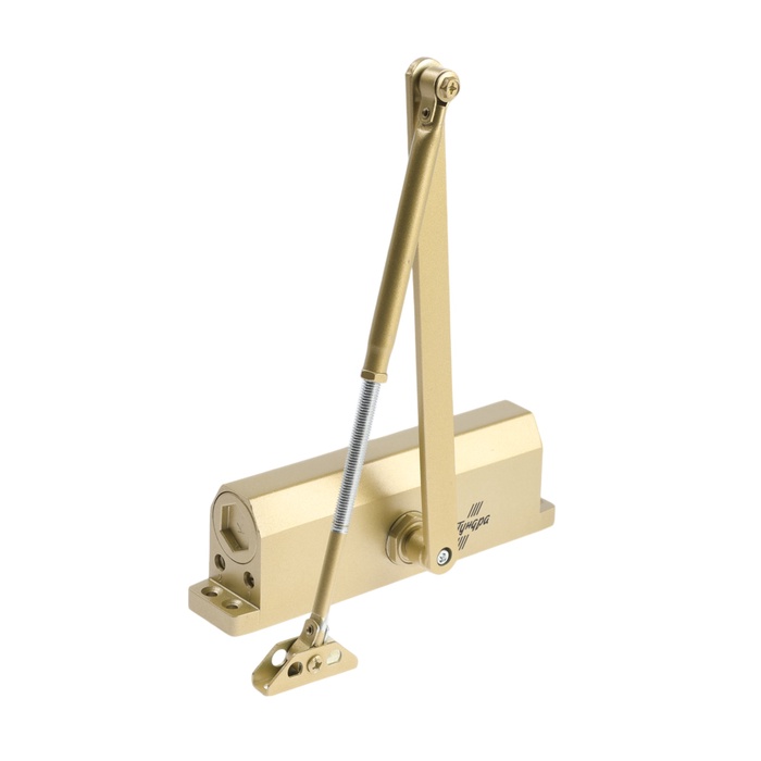 Доводчик дверей ТУНДРА d=150GP, до 150 кг, цвет золото