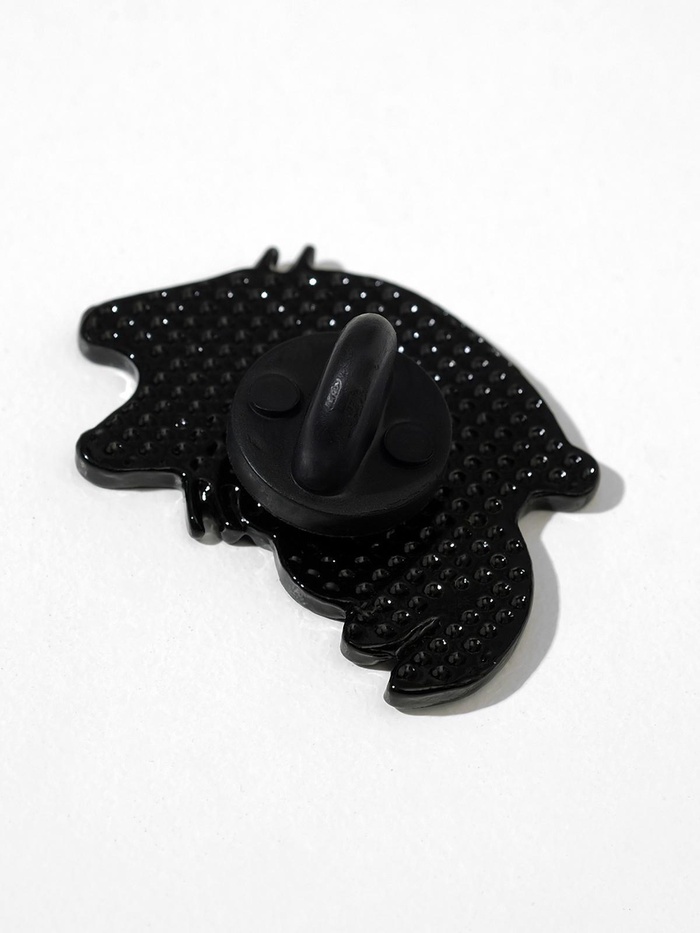 Значок «Котейка», цвет белый в чёрном металле