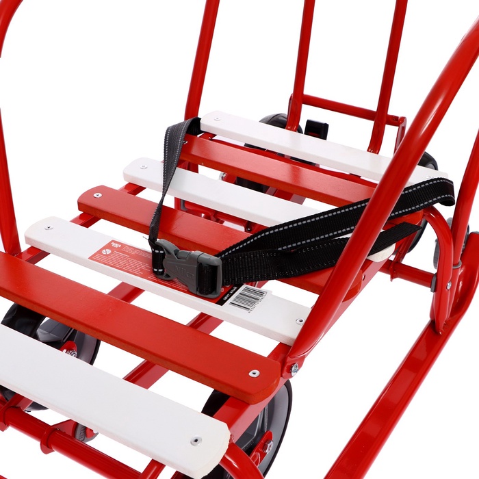 Санки детские с колёсами «Тимка 5 универсал», с ручкой, цвет алый