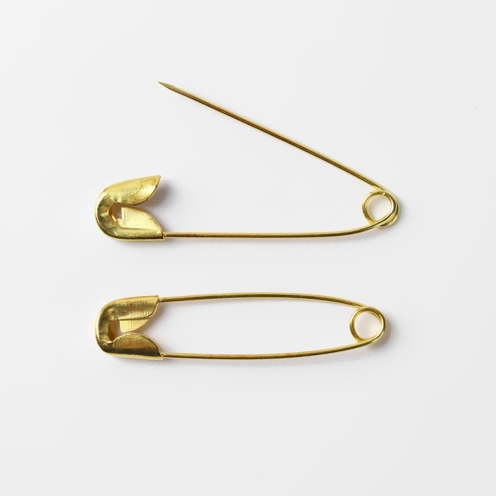 Булавки английские, 31 мм, 10 шт., цвет золотой