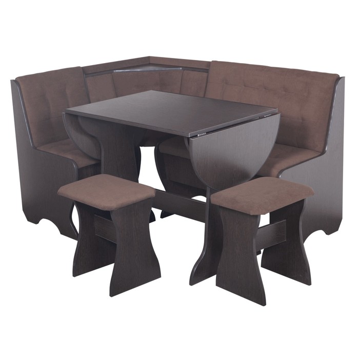 Кухонный уголок «КУ-1Л2У Т31», со столом, с табуретами, цвет венге, коричневый