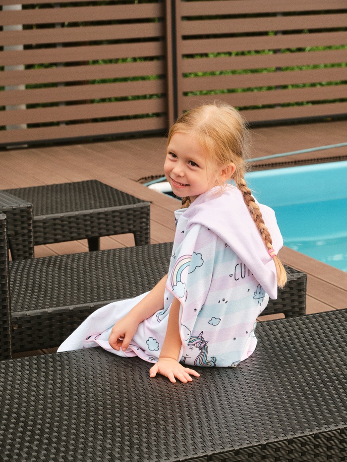 Полотенце - пончо детское LoveLife «Единороги», 60×120 см