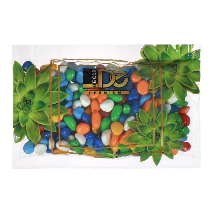 Галька для аквариума DECOR DE «Мультиколор», фр. 5-10 мм, 350 г