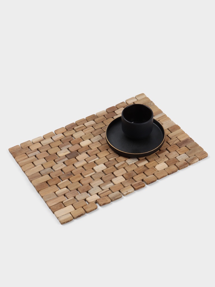 Коврик из тикового дерева, 40×30×0.7 см