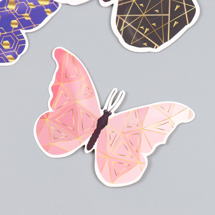 Набор магнитов на холодильник «Геометрия с золотом», 12 шт., картон, h=4-10 см