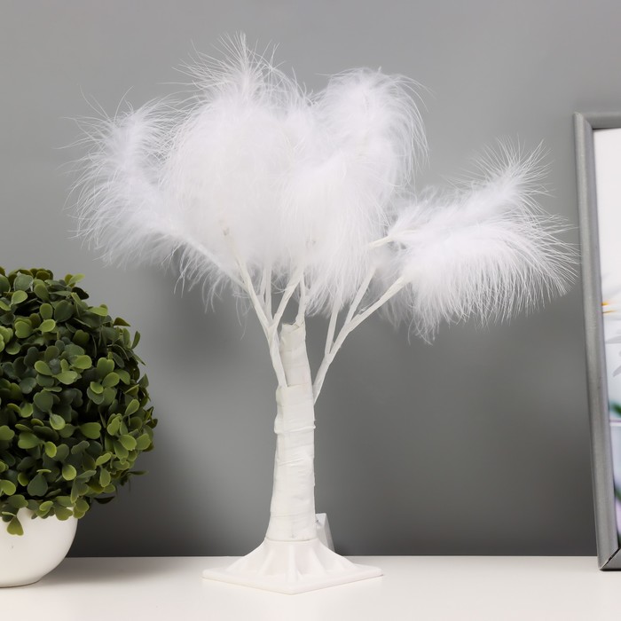 Ночник «Перья» LED белый 17×18×35 см