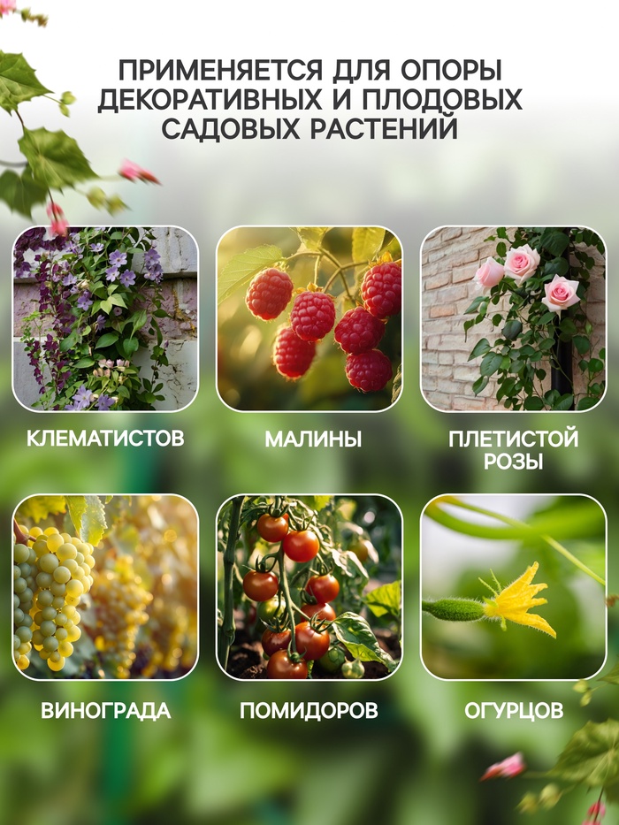 Шпалера «Буби», 135×34×1 см, металл, зелёная