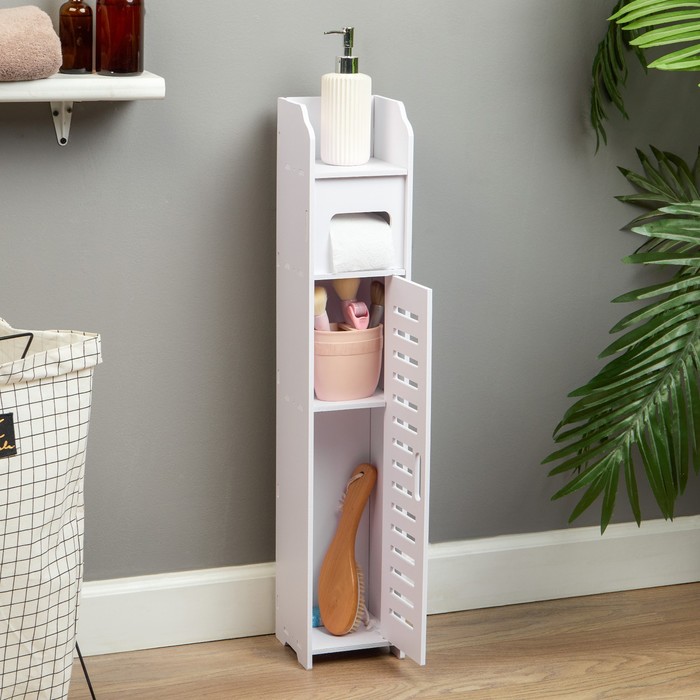 Шкаф – пенал напольный для ванной комнаты, 150×150×800 мм, цвет белый