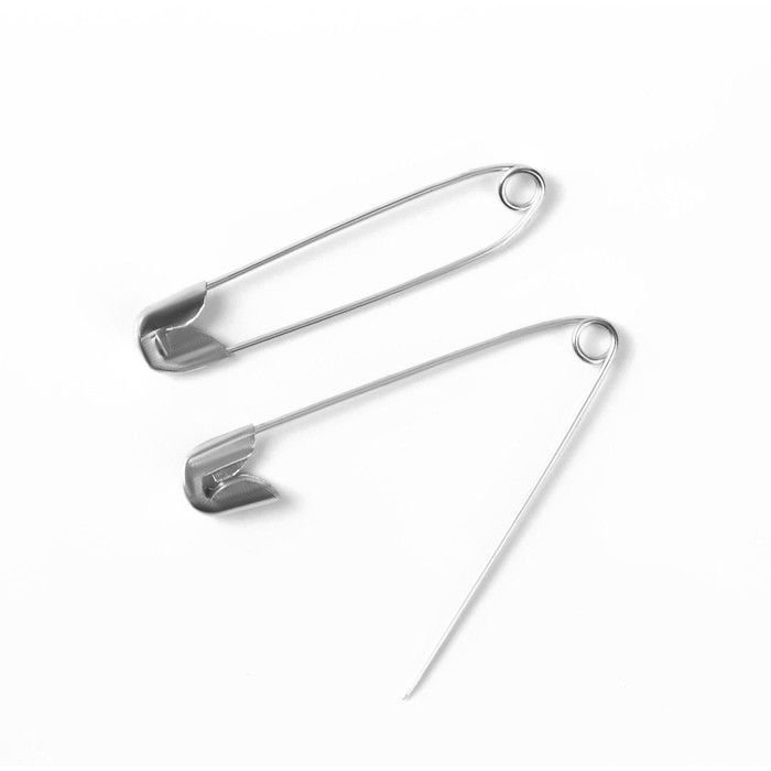 Булавки английские, 37 мм, 10 шт., цвет серебряный