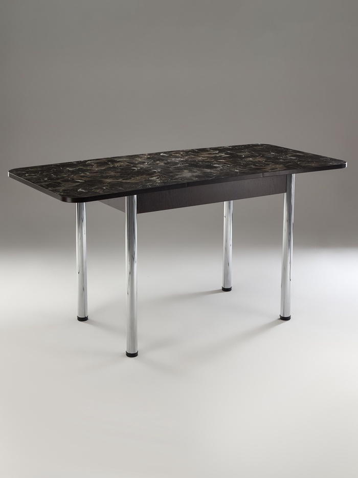 Стол кухонный раздвижной, 1100(1500)×700×775 мм, цвет венге/мрамор королевский