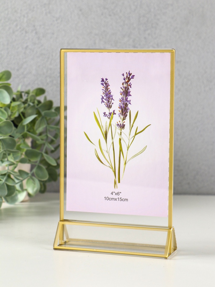 Двухсторонняя фоторамка прозрачная на 2 фото 10×15 см «Прозрачность мыслей», акрил, 4×13.5×18 см