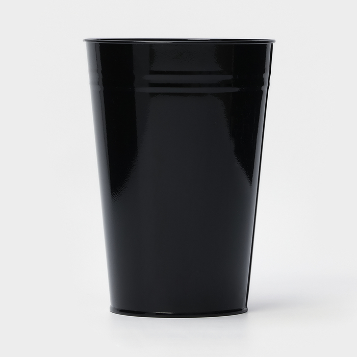 Вазон без ручек, 7 л, h=29 см, нержавеющая сталь, чёрный