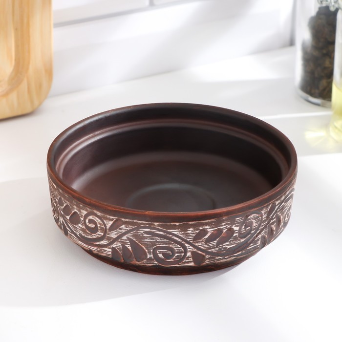 Блюдо для запекания «Ангоб», 250 мл, 8×12 см, красная глина