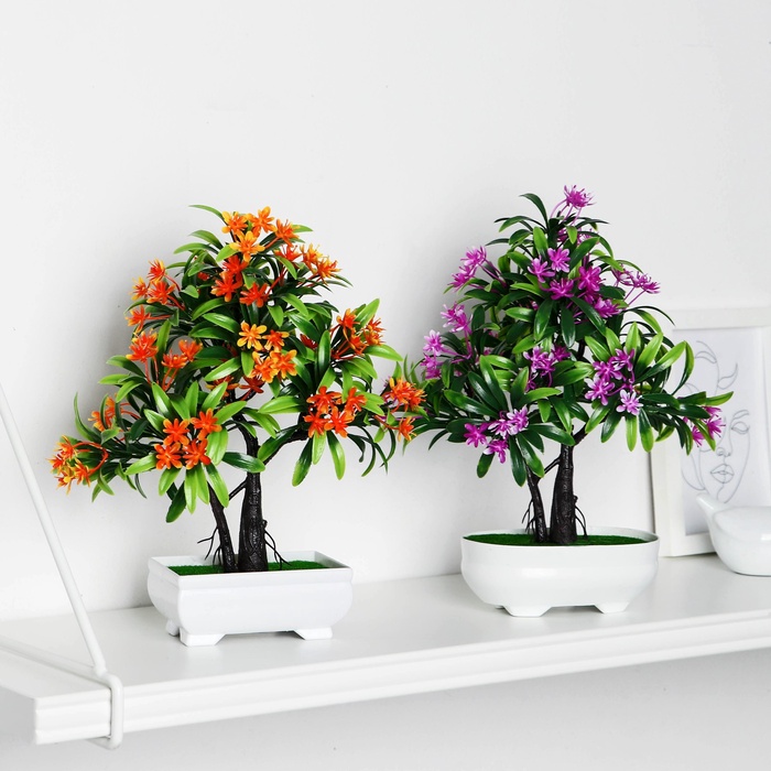 Бонсай искусственный в горшке «Деревце яркое», 10×20 см, МИКС