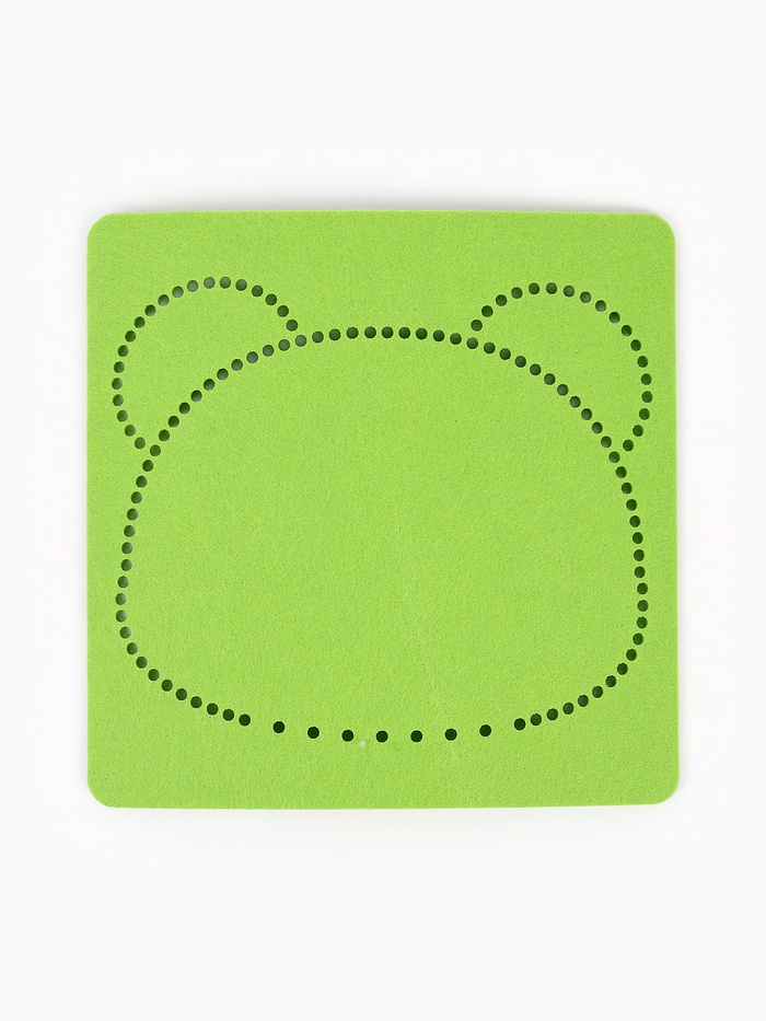 Вышивка по фетру «Панда», 20.5×20.5 см, зелёная