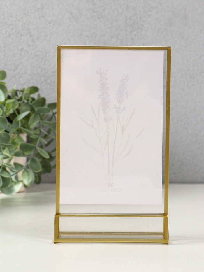 Двухсторонняя фоторамка прозрачная на 2 фото 10×15 см «Прозрачность мыслей», акрил, 4×13.5×18 см