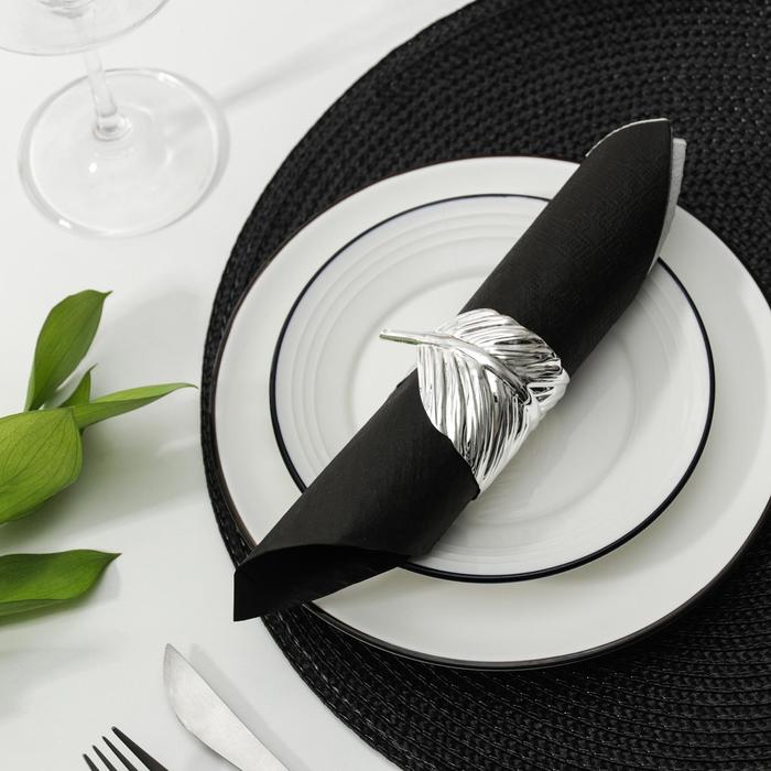 Кольцо для салфетки «Лист», 6.5×4.5×5 см, железо, серебристое