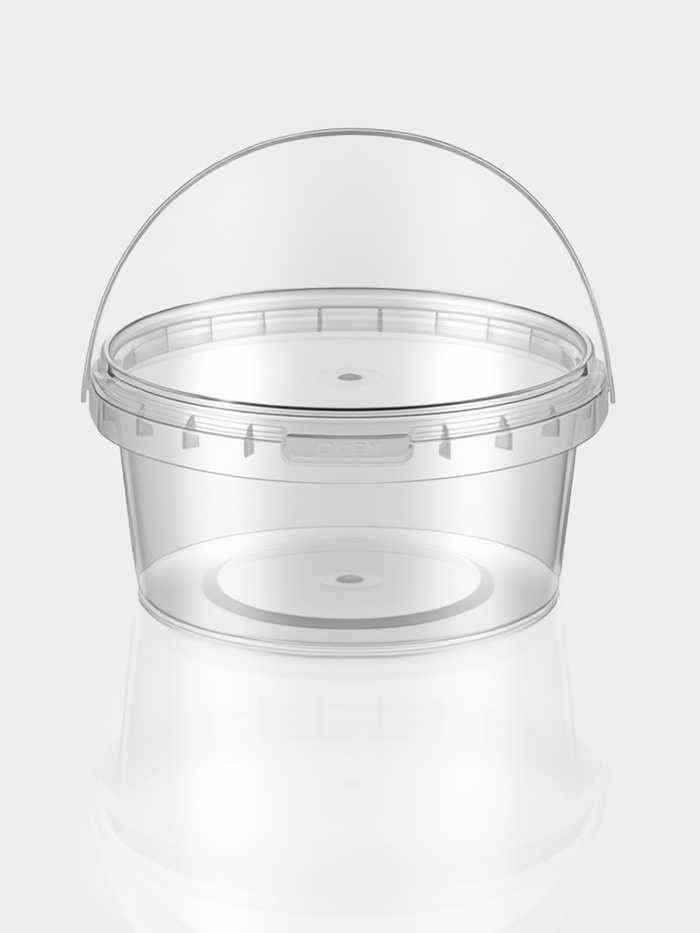 Ведро одноразовое с крышкой, 500 мл, d=12.2 см, h=6 см, пластик, прозрачное